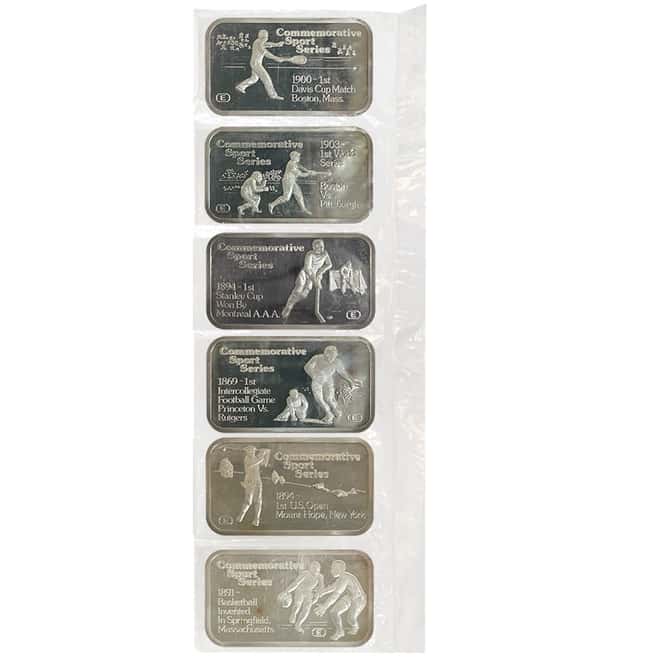 6 oz Silver Engelhard Commem Sport Series 6-Bar Set (w/Box)
