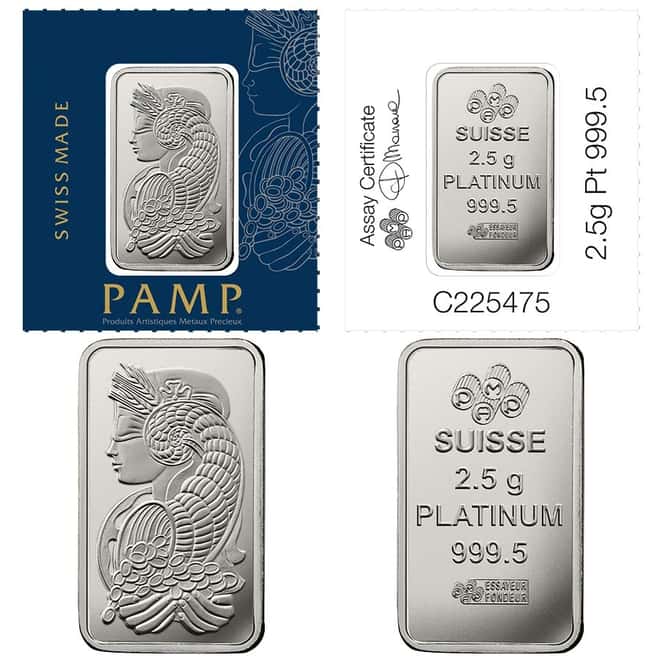 10 Grams Pamp Suisse Gold Platinum Palladium Silver Multigram Portfolio Bars (Four Metals,16x2.5 Grams)