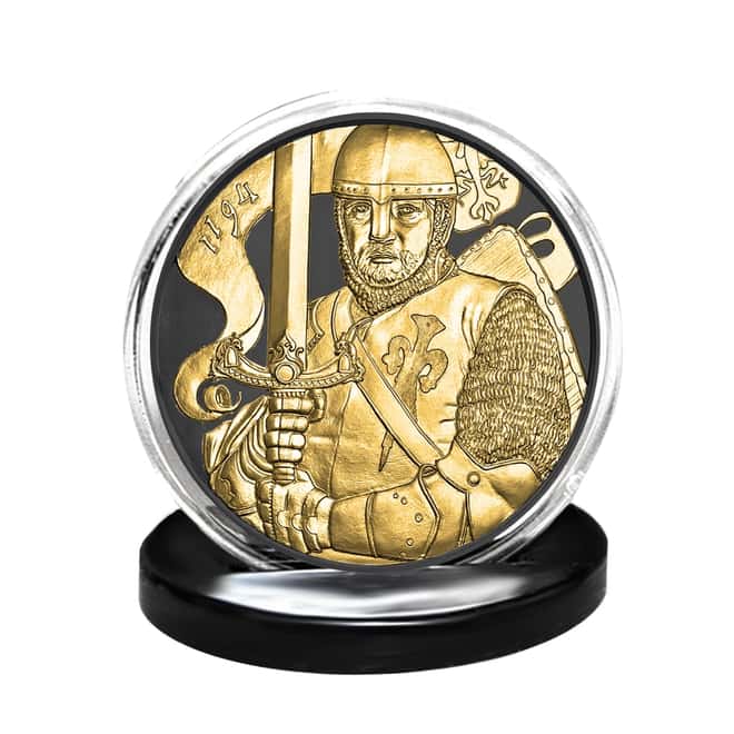 2019 1 oz Austrian Silver Leopold V Coin Black Ruthenium 24K Gold Edition (w/Box & COA) - 825th Anniversary of the Austrian Mint