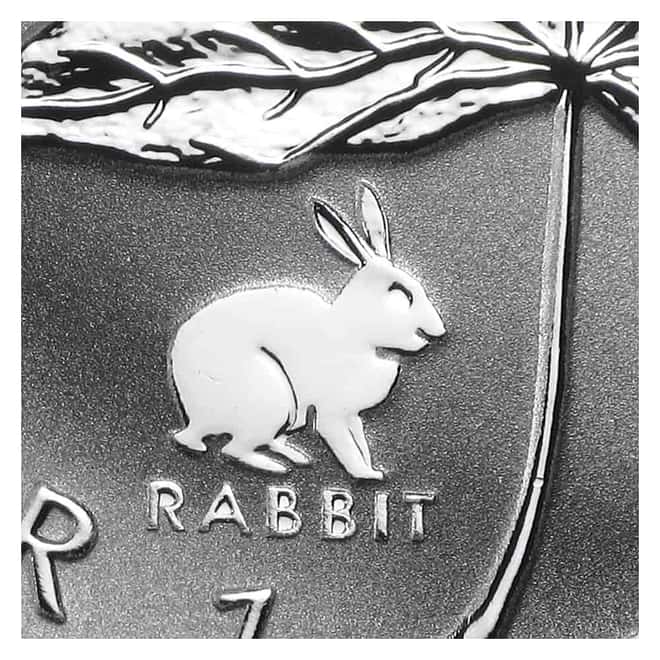 1999 1 oz Canadian Silver Maple Leaf Lunar Rabbit Privy Reverse Proof Coin