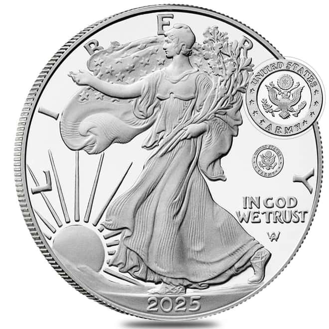 2025-W US Army Privy 1 oz Proof Silver American Eagle (w/Box & COA)