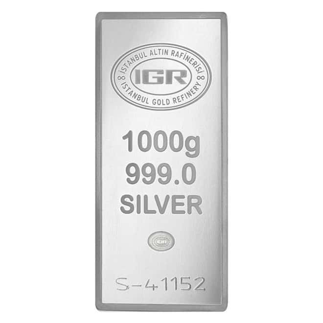 1 Kilo Istanbul Gold Refinery IGR Silver Bar .999 Fine (w/Assay)