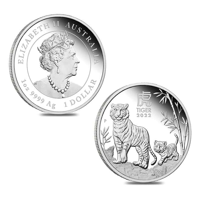 2022 3 oz Silver Lunar Year of The Tiger 3-Coin Set Australian Perth Mint (w/Box & COA)