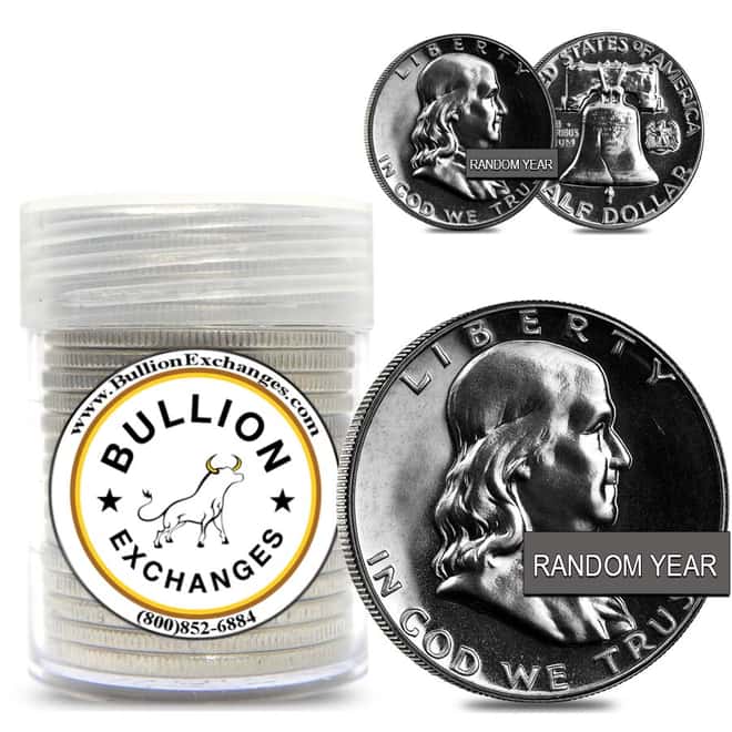 $10 Face Value Franklin Half Dollars 90% Silver 20-Coin Roll (Proof)