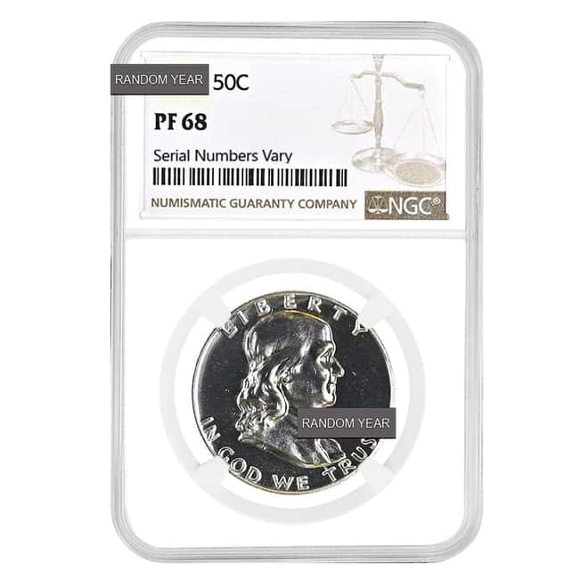 Proof Franklin Silver Half Dollar 50C NGC PF 68 (Random Year)