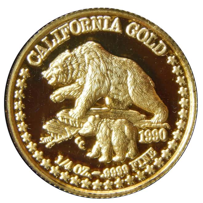 1990 1.85 oz California Gold Proof Set w/Box & COA