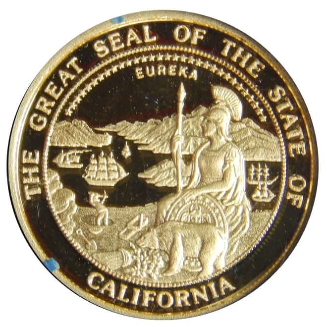 1990 1.85 oz California Gold Proof Set w/Box & COA