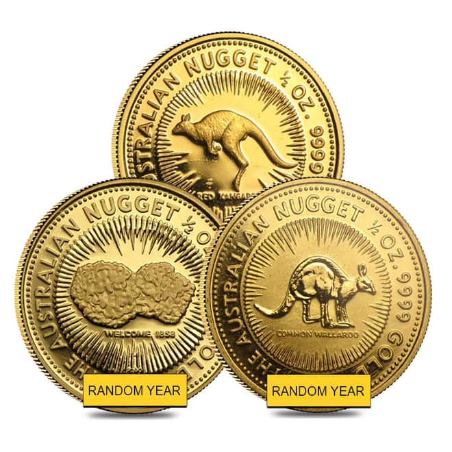 1/2 oz Australian Kangaroo Gold Coins/Gold Nuggets/Australian Kangaroo Gold Coin Price.9999 Fine Proof/BU (Random Year)