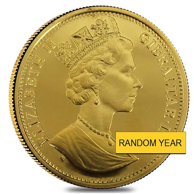 1 oz Gibraltar Royal Dog Proof/BU Gold Coin .9999 Fine (Random Year)