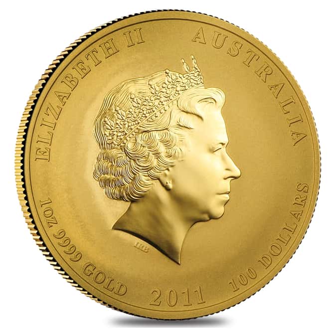 2011 1 oz Gold Lunar Year of The Rabbit BU Australia Perth Mint Series II In Cap