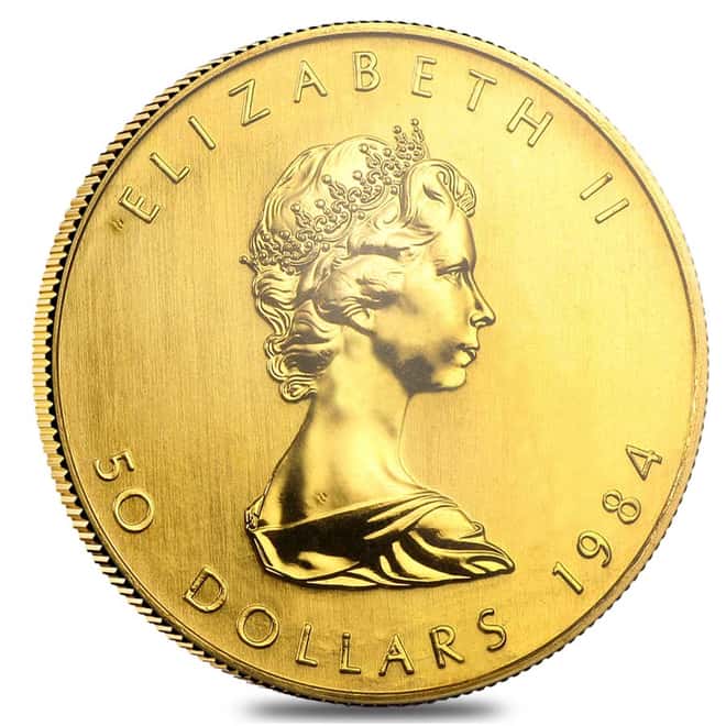 1984 1 oz Canadian Gold Maple Leaf $50 PCGS MS 69 (Carson City Cache Label)