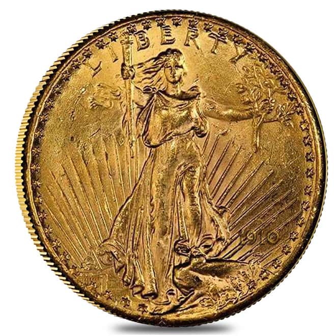 1910 D $20 St. Gaudens Gold Double Eagle NGC MS 63