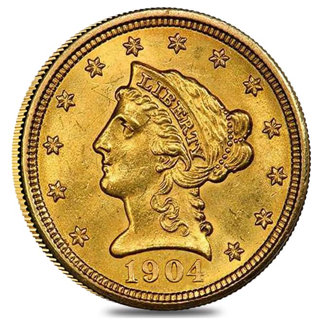 1904 $2.5 Gold Quarter Eagle Liberty Head NGC MS 62