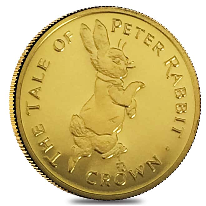 1995 1/10 Crown Gibraltar Peter Rabbit Proof Gold Coin .9999 Fine