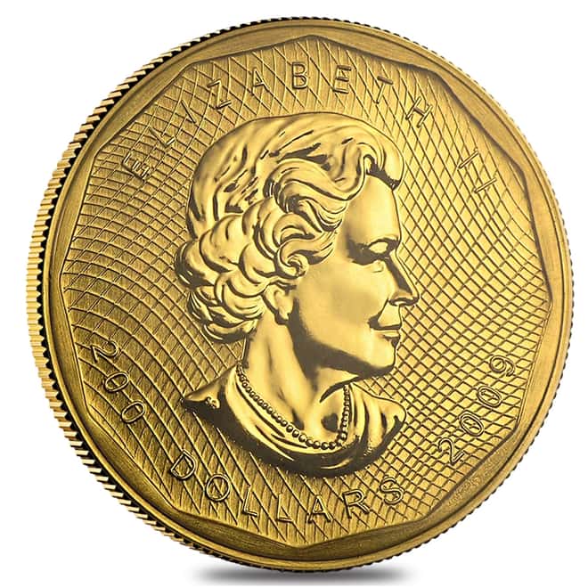 2009 1 oz Canadian Gold Maple Leaf $200 Coin .99999 Fine BU (In Assay)