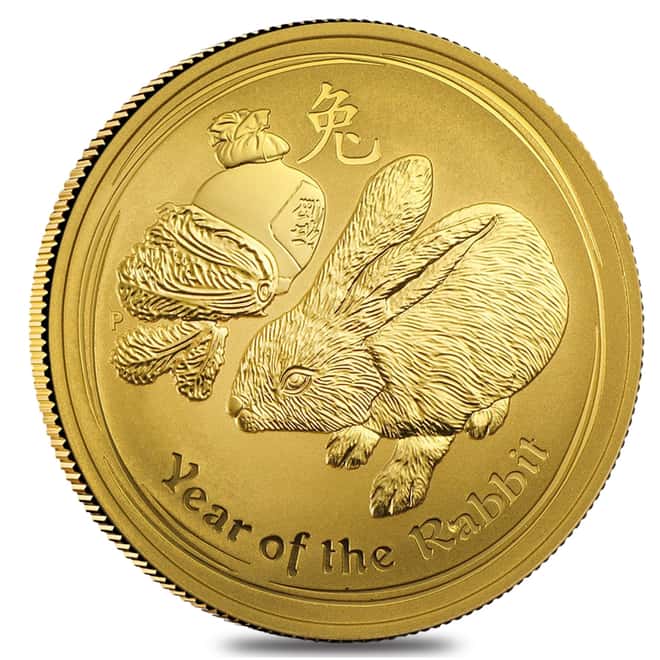 2011 1 oz Gold Lunar Year of The Rabbit BU Australia Perth Mint Series II In Cap