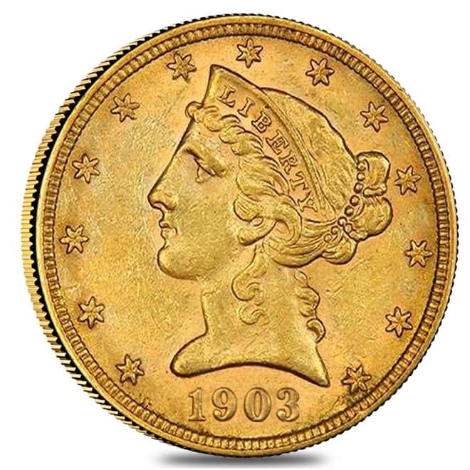 1903 S $5 Liberty Head Half Eagle Gold Coin NGC AU 55 