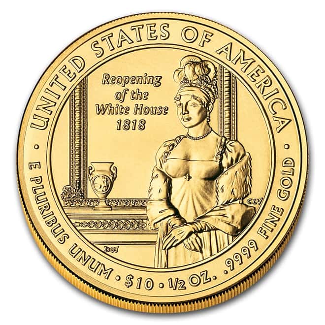2008 W 1/2 oz $10 First Spouse - Elizabeth Monroe Gold Uncirculated Coin (w/Box & COA)