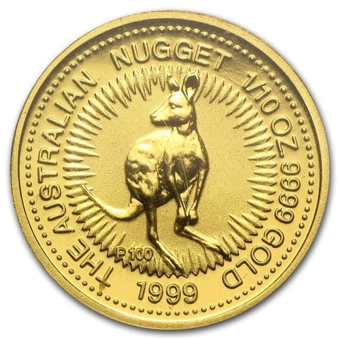 1999 1/10 oz Australian Gold Coin $15 Kangaroo Uncirculated