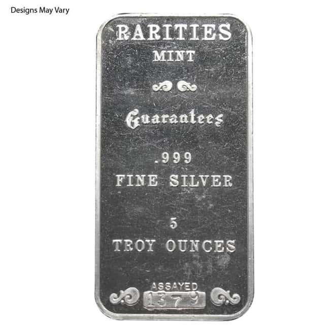 5 oz Rarities Mint Vintage Silver Bar .999 Fine (Random Design)