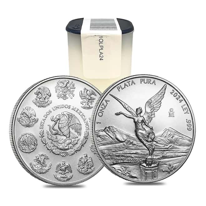 Roll of 25 - 2024 1 oz Mexican Silver Libertad Coin BU
