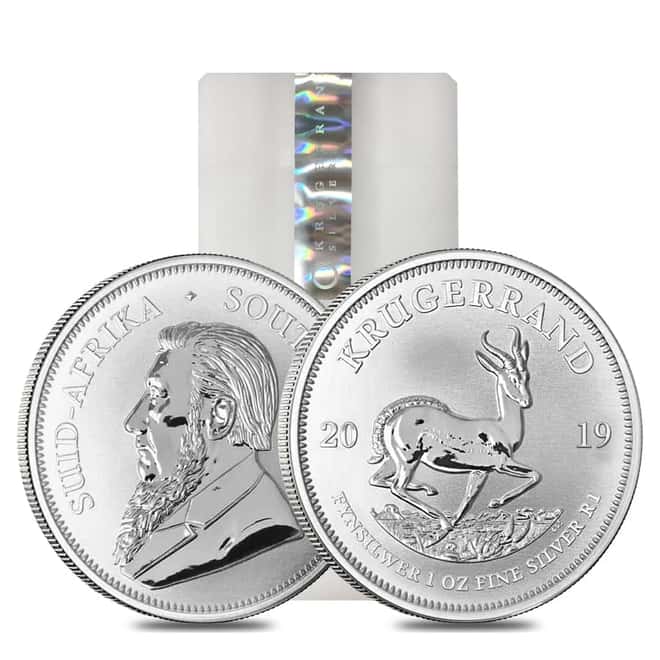 Roll of 25 - 2019 South Africa 1 oz Silver Krugerrand BU (Tube, Lot of 25)