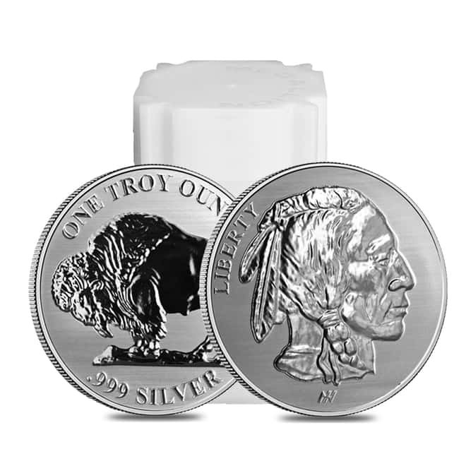 Roll of 20 - 1 oz Asahi Buffalo Design Reverse Proof Silver Round .999 Fine (Tube of 20)