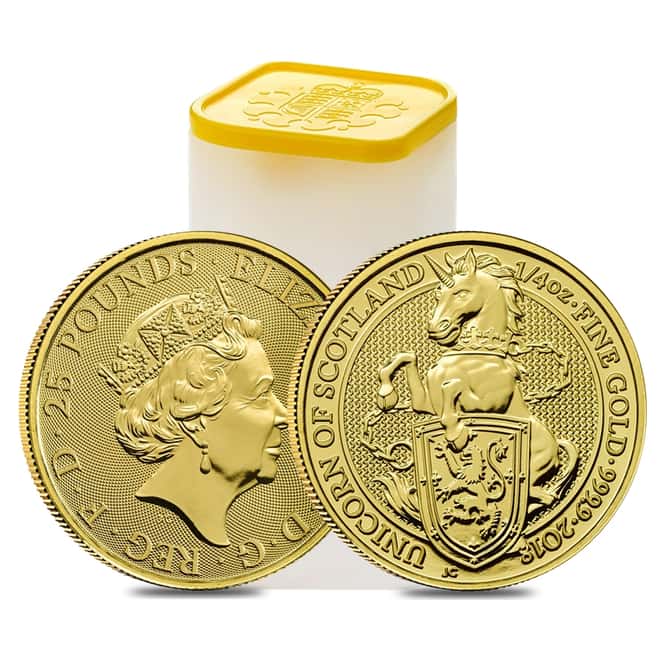 2018 Great Britain 1/4 oz Gold Queen's Beast (Unicorn of Scotland) Coin .9999 Fine BU