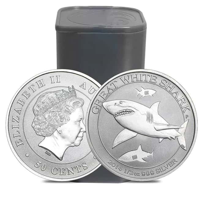2014 1/2 oz Silver Australian Great White Shark Coin BU