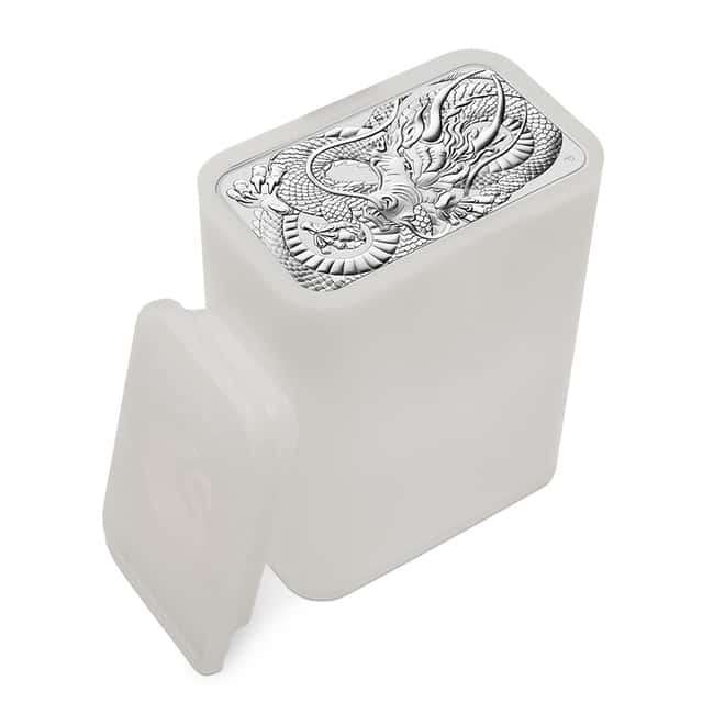2021 1 oz Silver Australian Dragon Coin Bar $1 BU