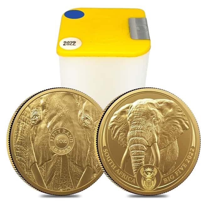 2022 South Africa 1 oz Big Five Elephant Gold Coin .9999 Fine BU
