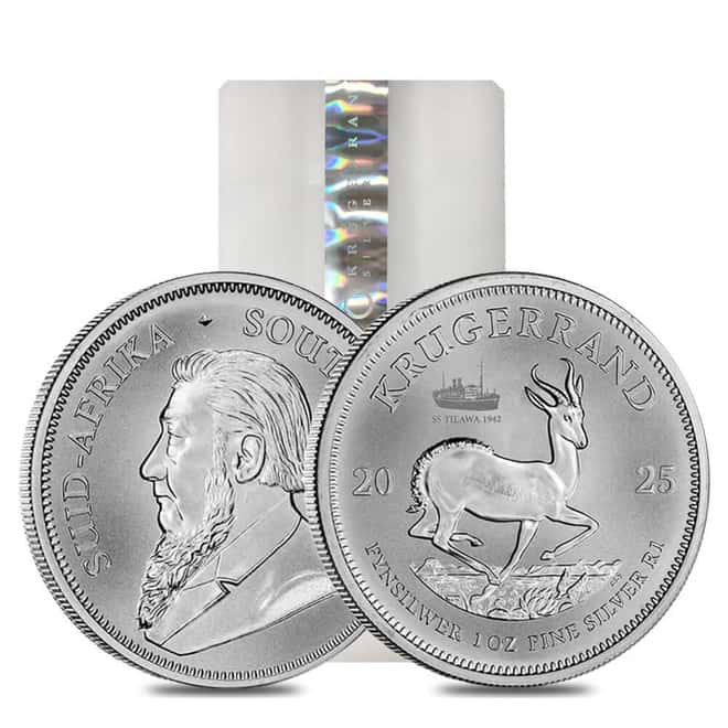 Roll 25 - 2025 South Africa 1 oz Silver Krugerrand SS Tilawa Privy