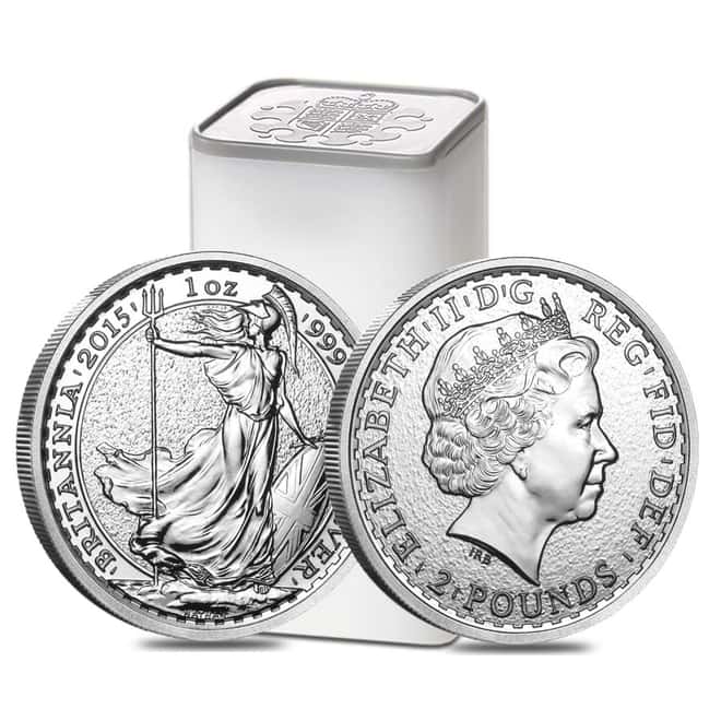Roll of 25 - 2015 British 1 oz Silver Britannia Coins