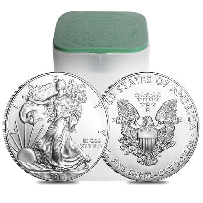 Roll of 20 - 2014 1 oz Silver Eagle Brilliant Uncirculated