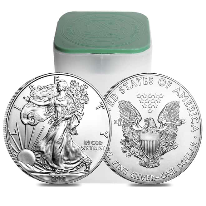Roll of 20 - 2007 1 oz Silver Eagle Brilliant Uncirculated