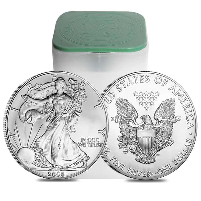 Roll of 20 - 2006 1 oz Silver Eagle Brilliant Uncirculated
