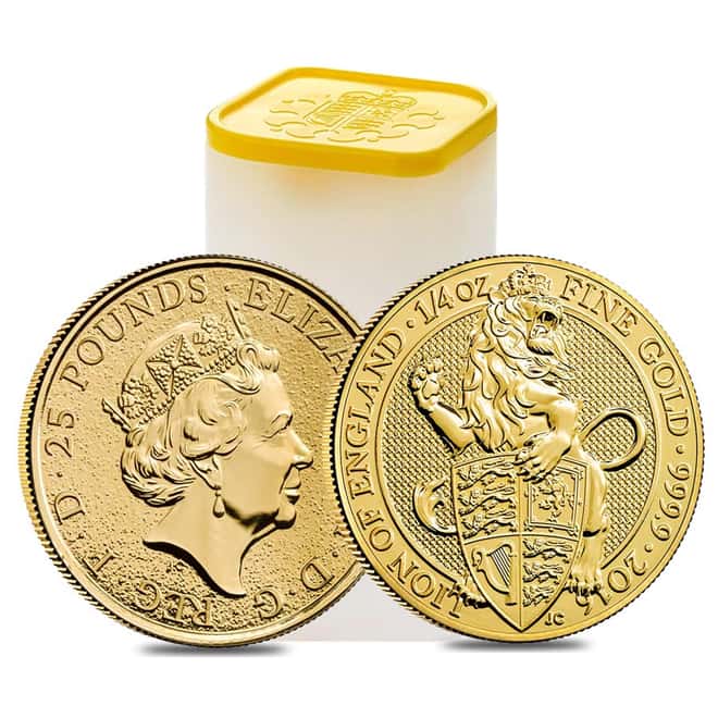 2016 Great Britain 1/4 oz Gold Queen's Beasts (Lion) Coin .9999 Fine BU