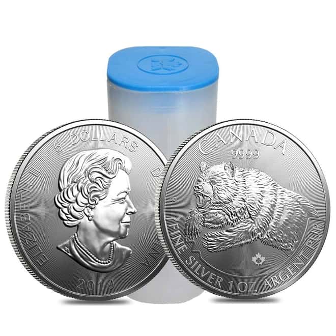 2019 1 oz Canadian Silver Grizzly Bear Predator Series $5 Coin .9999 Fine Silver