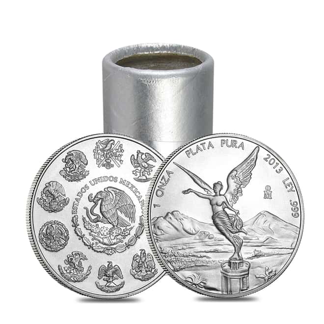 Roll of 20 - 2013 1 oz Mexican Silver Libertad Coin BU