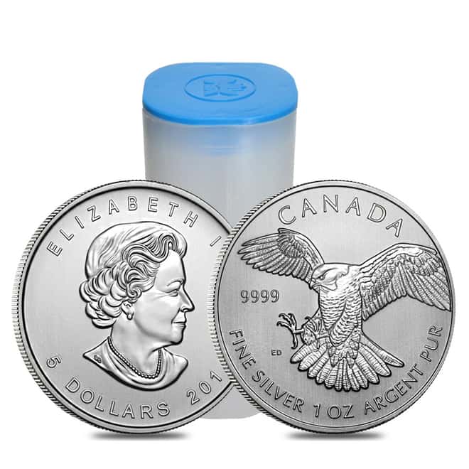 2014 1 oz Silver Canadian Peregrine Falcon - Birds of Prey Series BU
