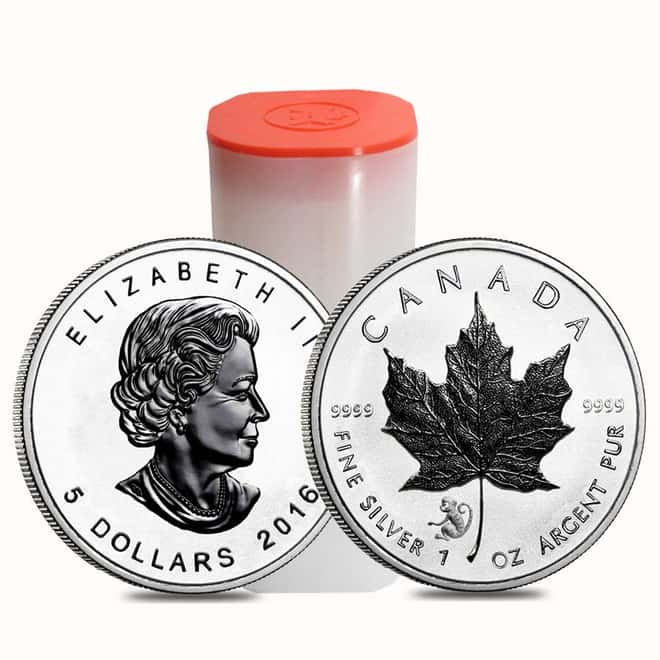 Monster Box of 500 - 2016 1 oz Silver Canadian Maple Leaf Lunar Monkey Privy .9999 Fine $5 Coin (20 Roll,Tube of 25)