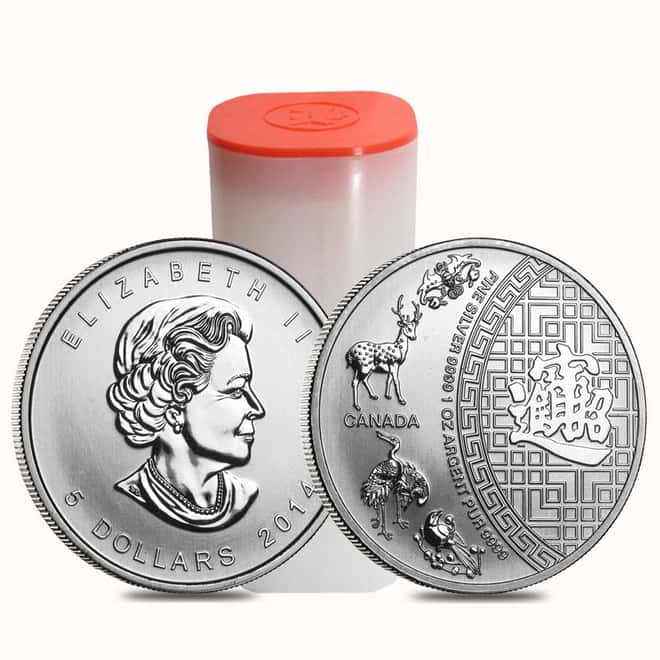 Roll of 25 - Five Blessings 2014 1 oz Silver Canadian Coin