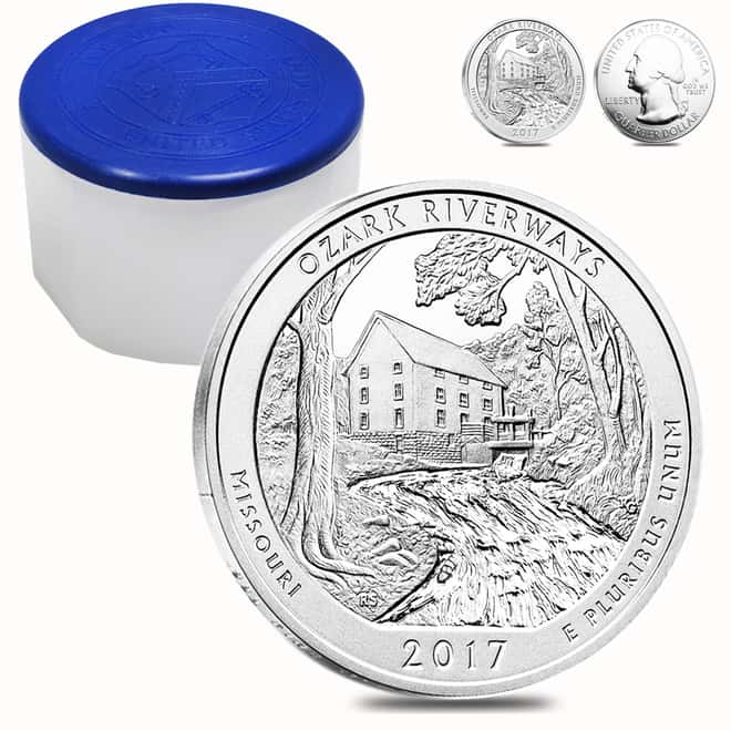 2017 5 oz Silver America the Beautiful ATB Missouri Ozark National Scenic Riverways Coin