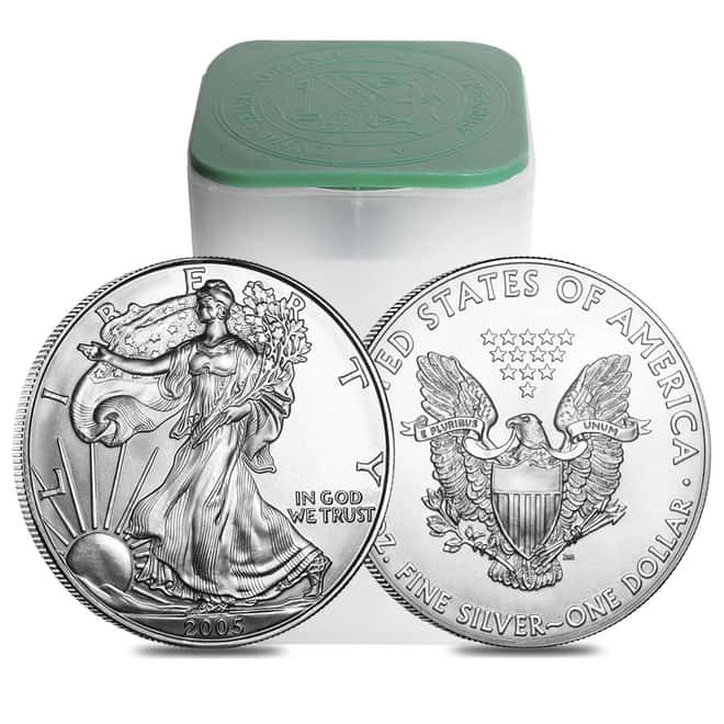 Roll of 20 - 2005 1 oz Silver Eagle Brilliant Uncirculated