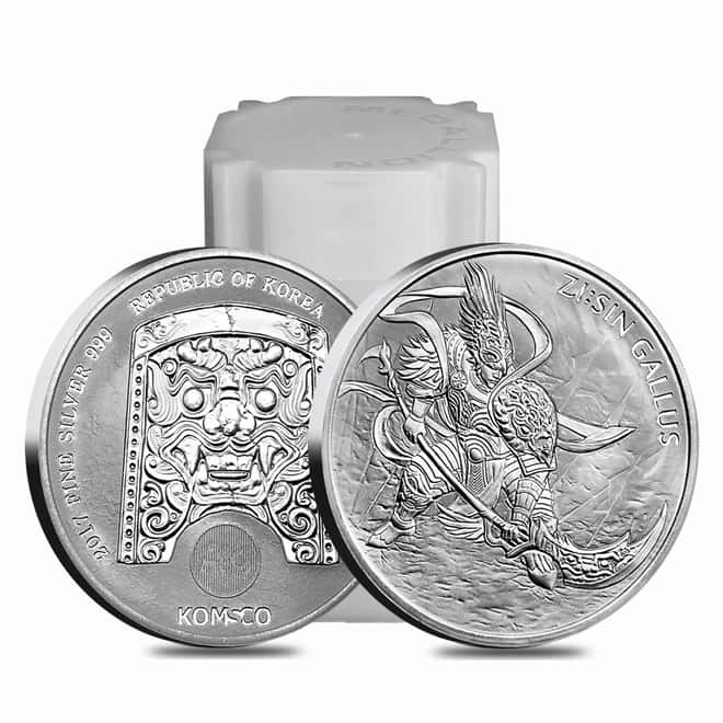 2017 1 oz South Korea Silver ZI:SIN Gallus Medal BU