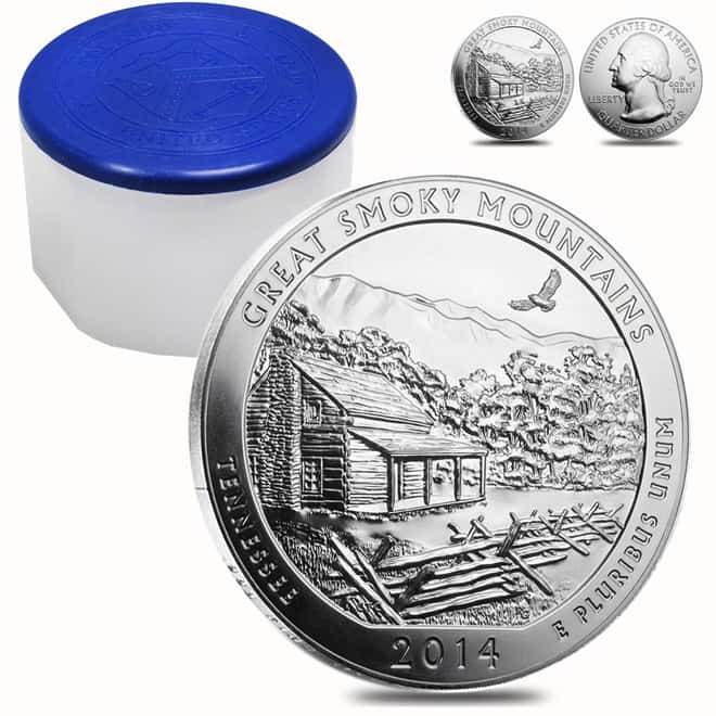 2014 5 oz ATB Silver Great Smoky Mountains Coin