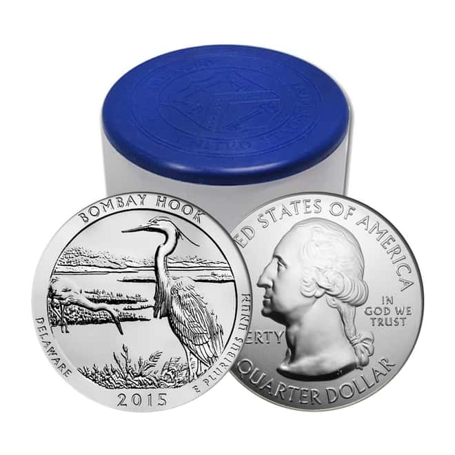 2015 5 oz Silver America the Beautiful ATB Bombay Hook National Wildlife Refuge Coin