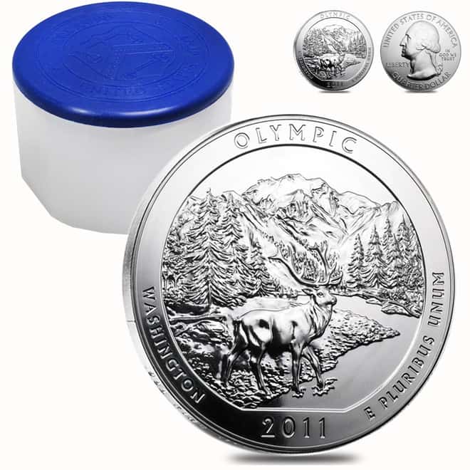 2011 5 oz Silver America the Beautiful ATB Olympic National Park Coin