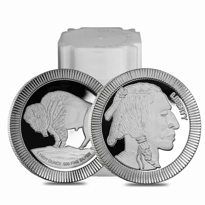 Roll of 20 - 1 oz Buffalo Stackable Silver Round .999 Silver (Lot,Tube of 20)