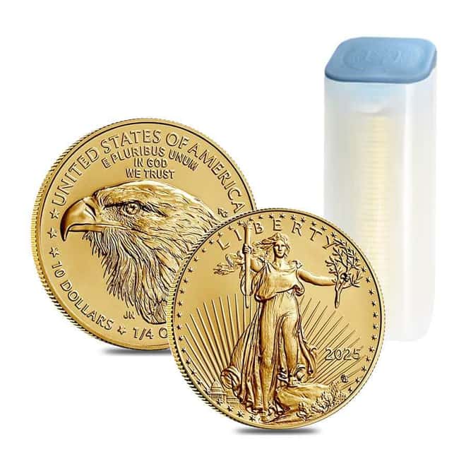 Roll of 40 - 2025 1/4 oz Gold American Eagle $10 Coin BU